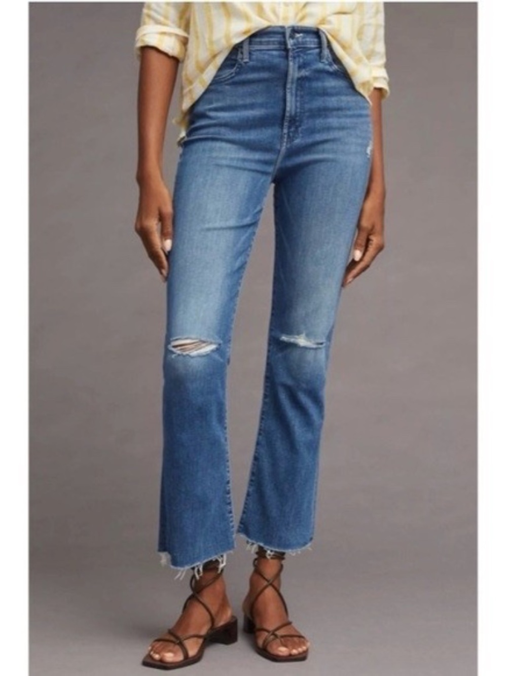Mother The Hustler Ankle Fray Jeans In Can't Stop Staring